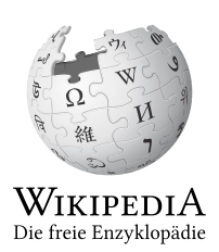 Original/unverändert: Logo der Wikipedia: Weltkugel und Sprachsymbolen und Beschriftung